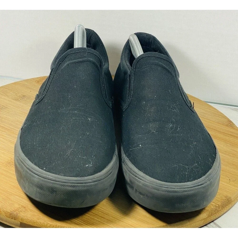No Bounaries Unisex Black Slip On Canvas Casual Sneakers Shoes Size 10
